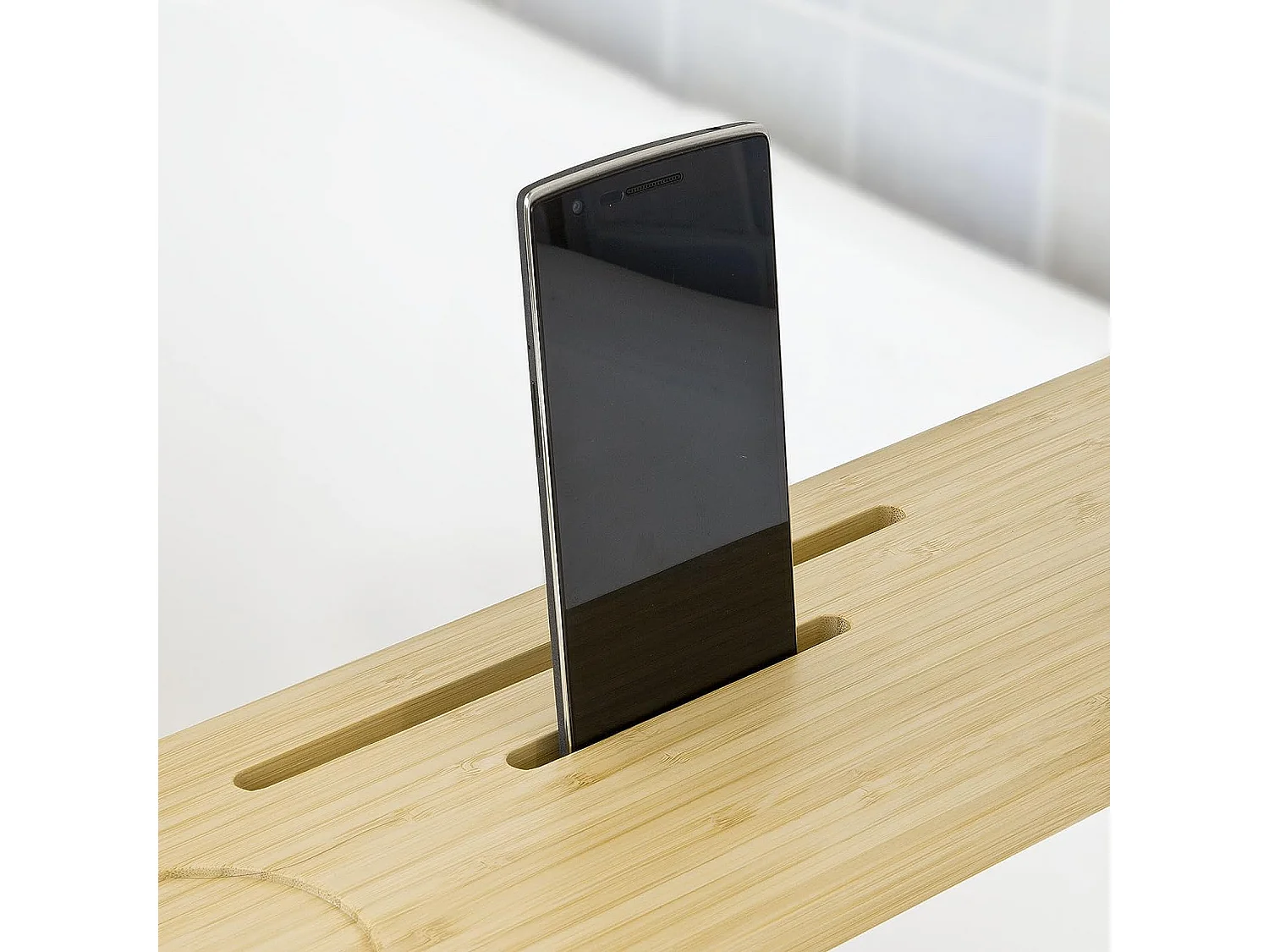 Pont de Baignoire en Bambou Porte savon et gel douche, Serviteur de baignoire, FRG104-N