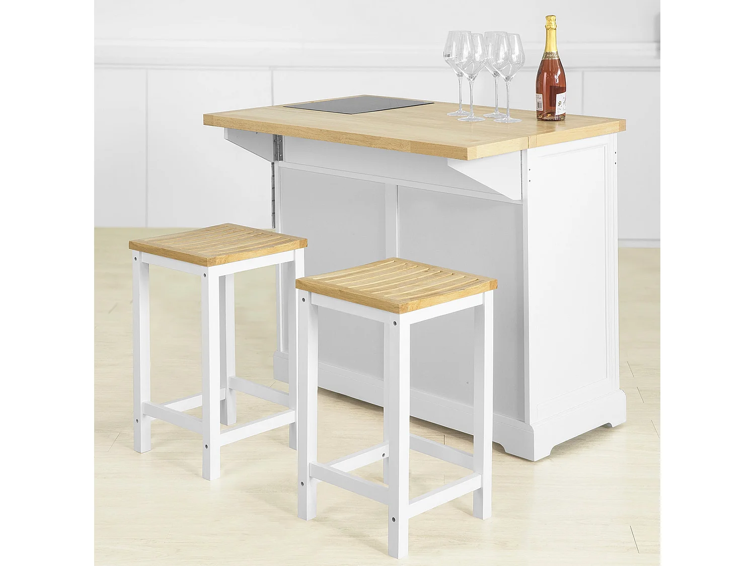 Desserte sur roulettes Meuble de Cuisine de Service Roulant, FKW84-WN