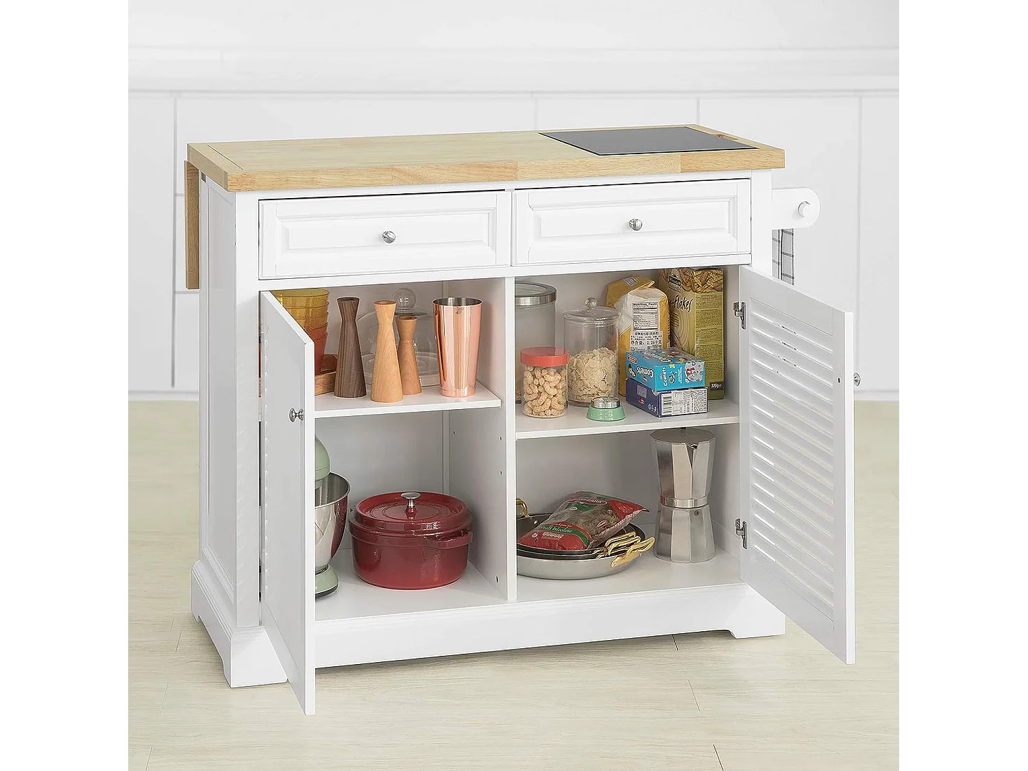 Desserte sur roulettes Meuble de Cuisine de Service Roulant, FKW84-WN