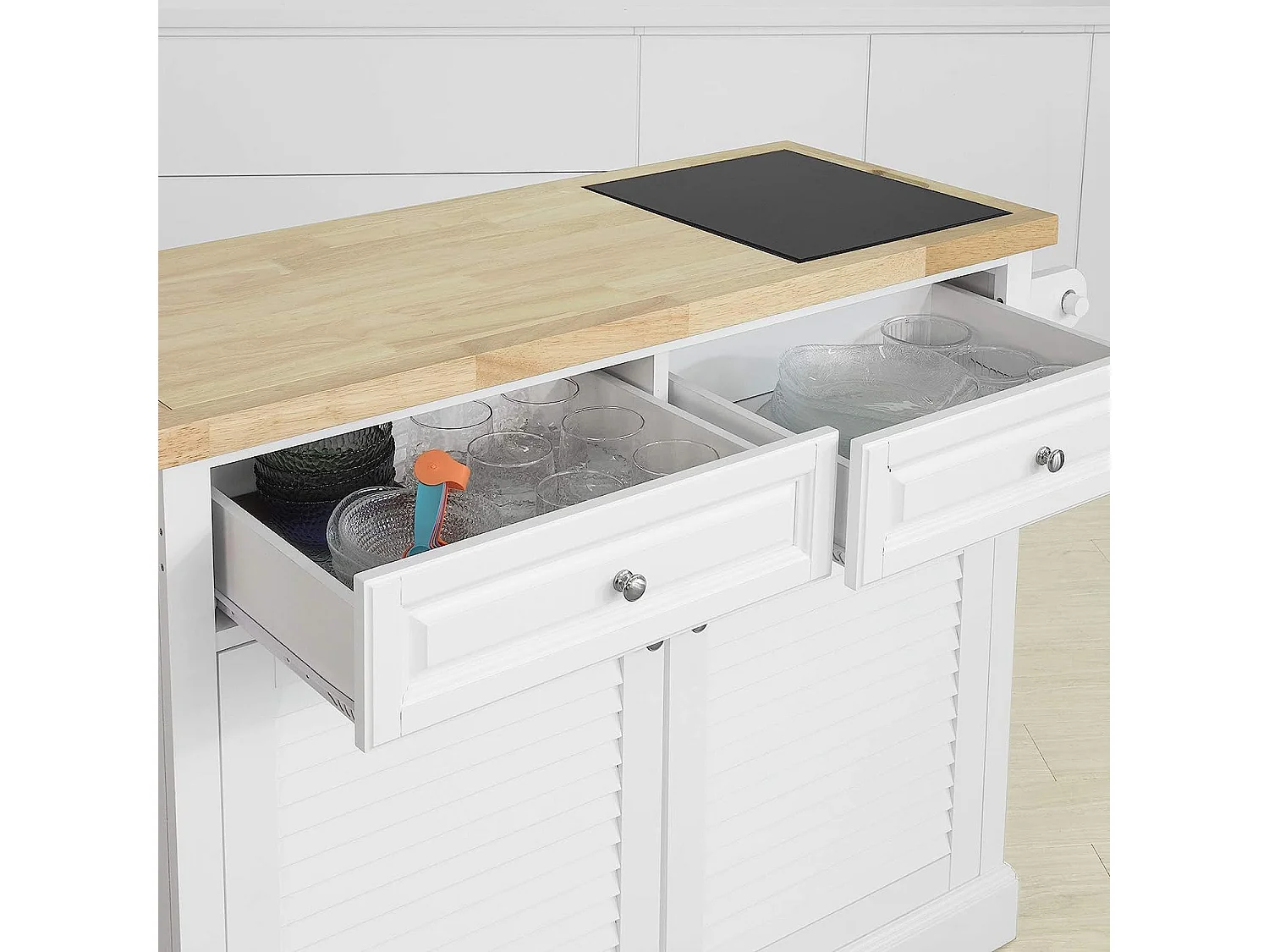 Desserte sur roulettes Meuble de Cuisine de Service Roulant, FKW84-WN