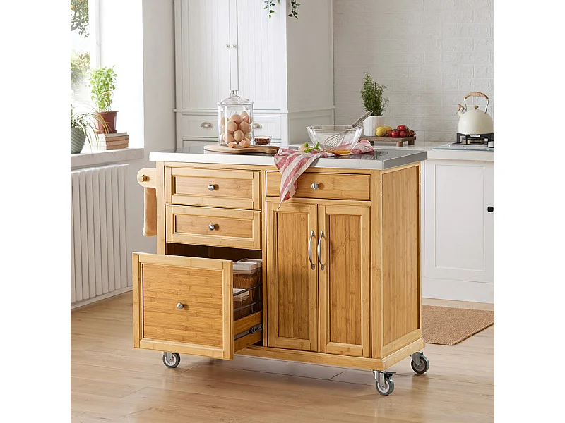 Kücheninsel FKW70-N 115 x 92 x 46 cm Natur