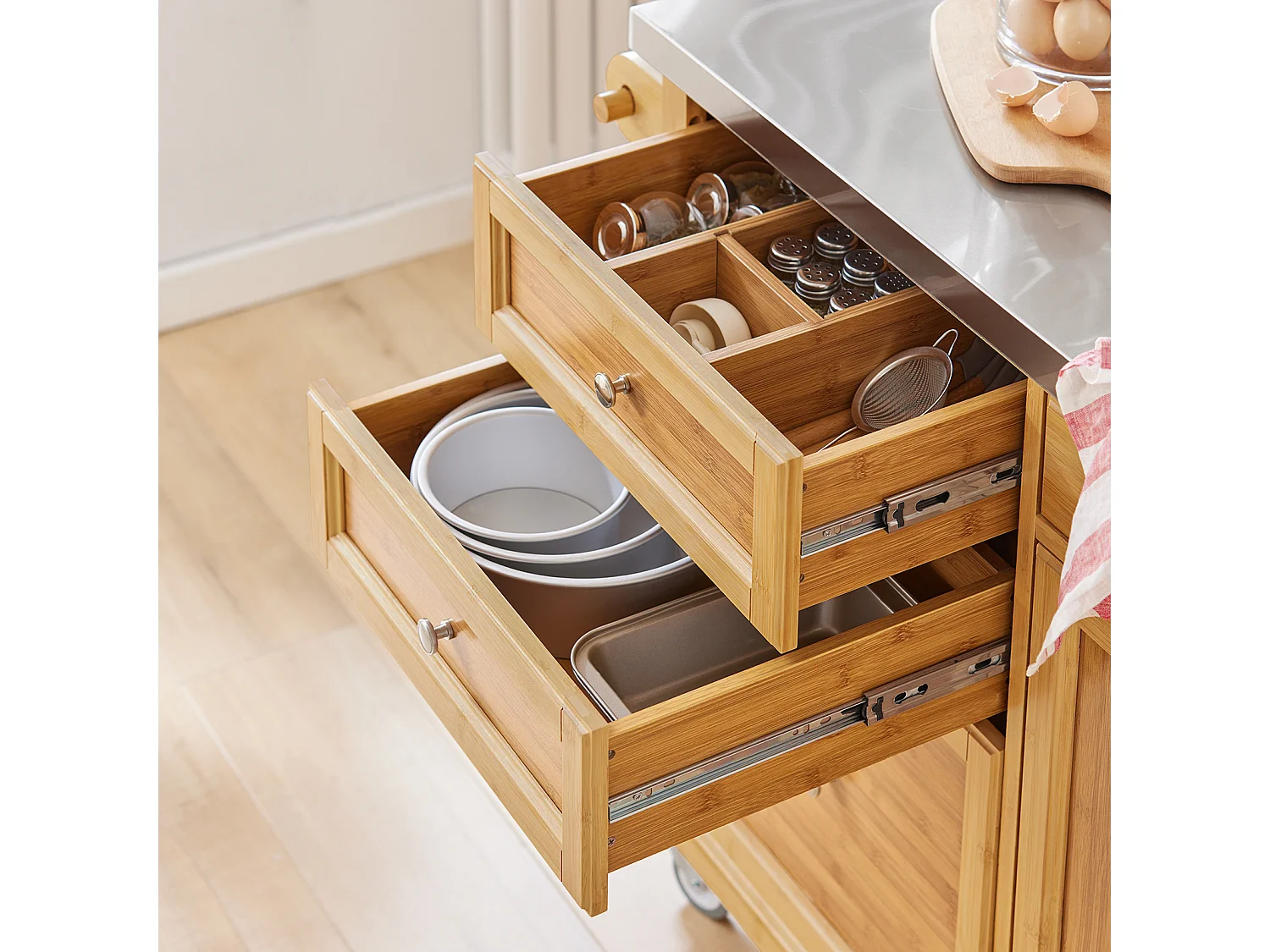 Kücheninsel FKW70-N 115 x 92 x 46 cm Natur