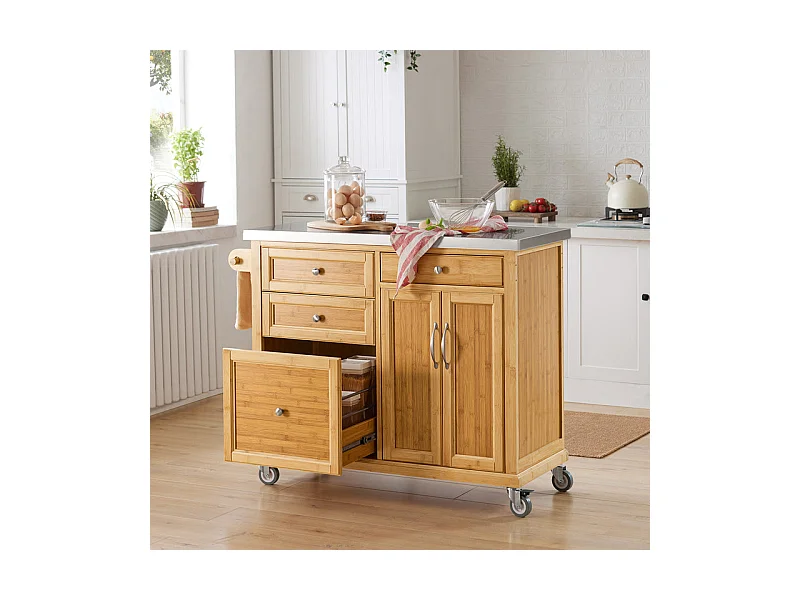 SoBuy FKW70-N Keukentrolley Keukeneiland Keukenwagen Keukenkast Gemaakt