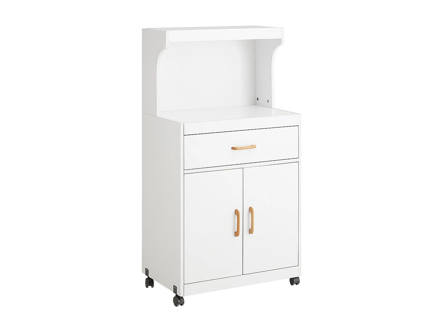 SoBuy Mobile microonde Credenza cucina con route, bianco, FSB12-W