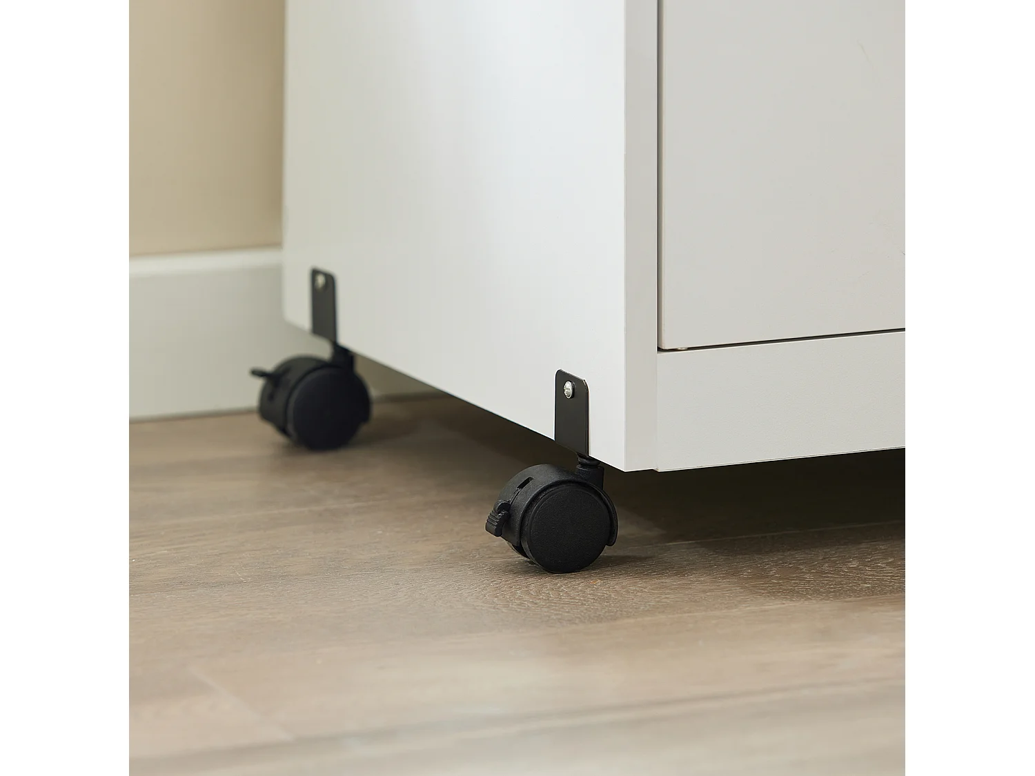 SoBuy Mobile microonde Credenza cucina con route, bianco, FSB12-W