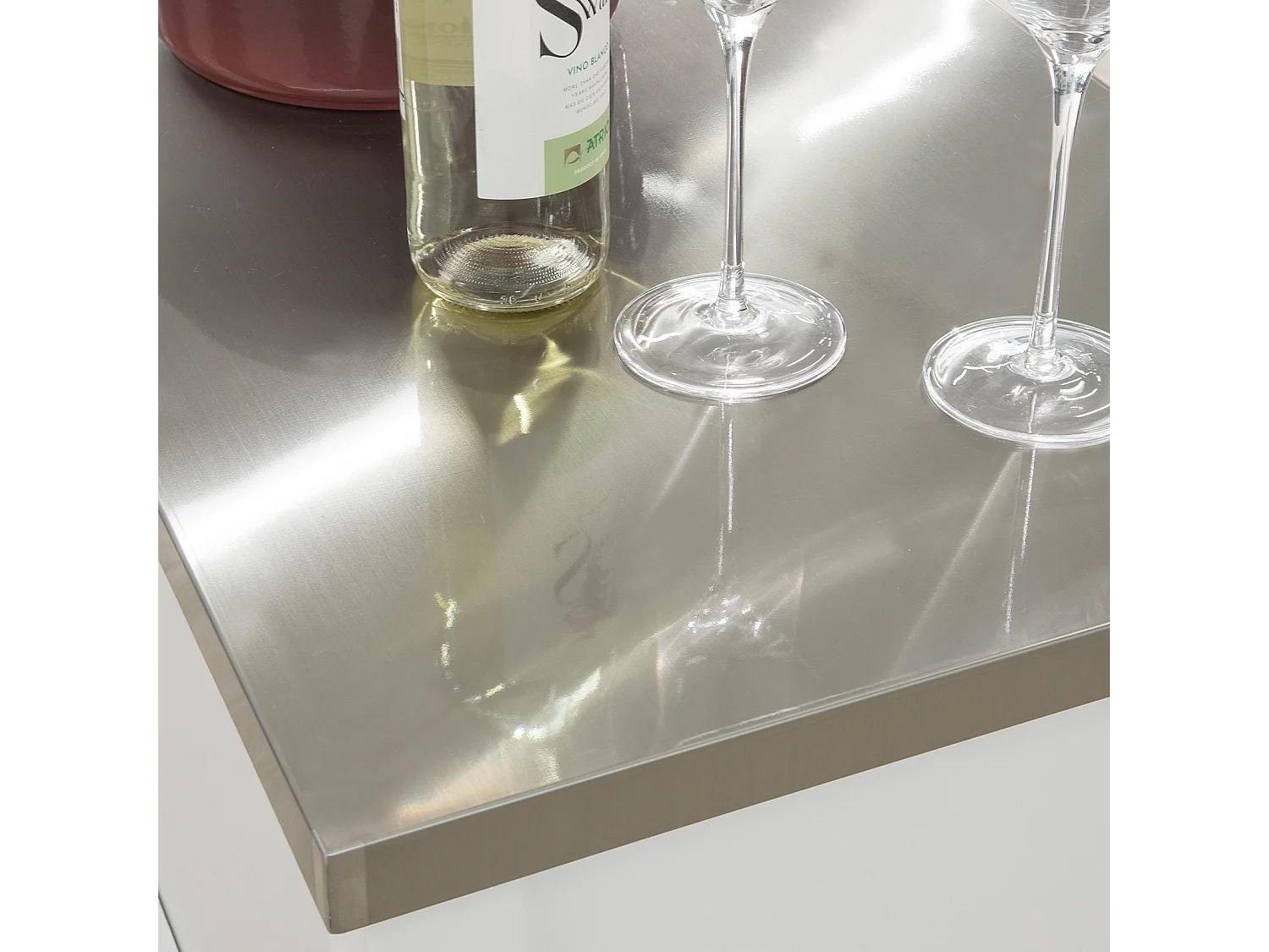 Desserte à roulettes Armoire de Rangement Cuisine - Plan de Travail en Acier INOX, FKW83-W