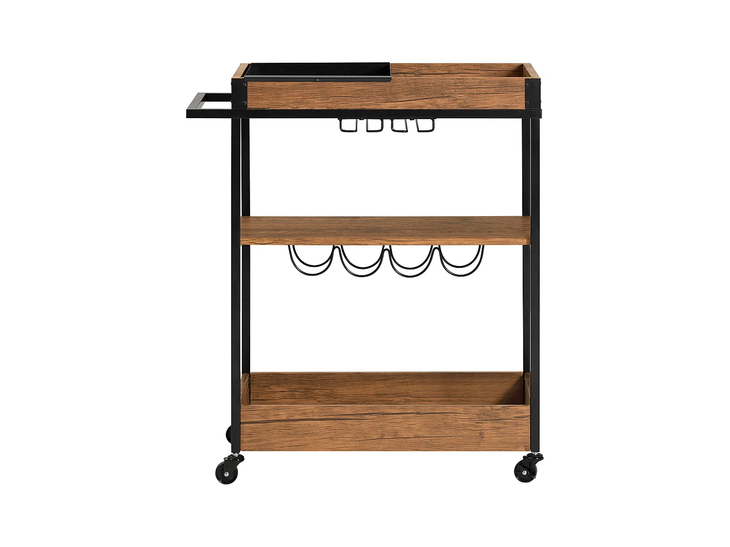 SoBuy SVW19-N Keukentrolley - Opbergtrolley - Trolley met 3 Planken voor Keuken, Eetkamer, Woonkamer - Serveerwagen