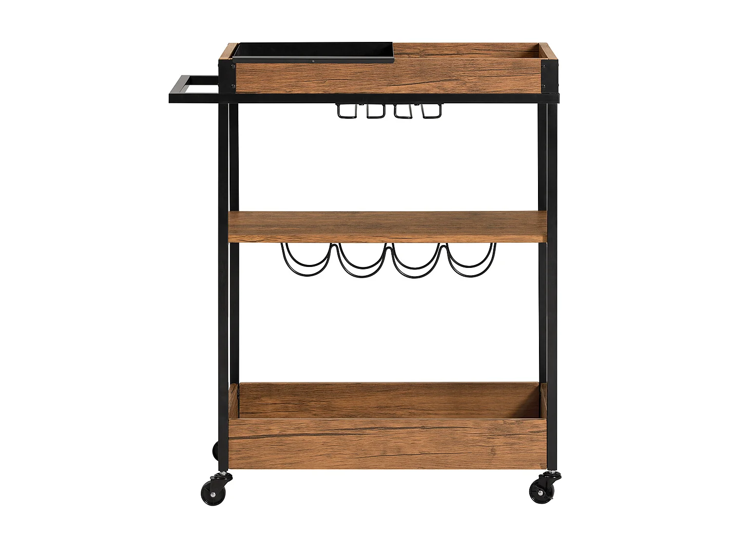 SoBuy SVW19-N Keukentrolley - Opbergtrolley - Trolley met 3 Planken voor Keuken, Eetkamer, Woonkamer - Serveerwagen