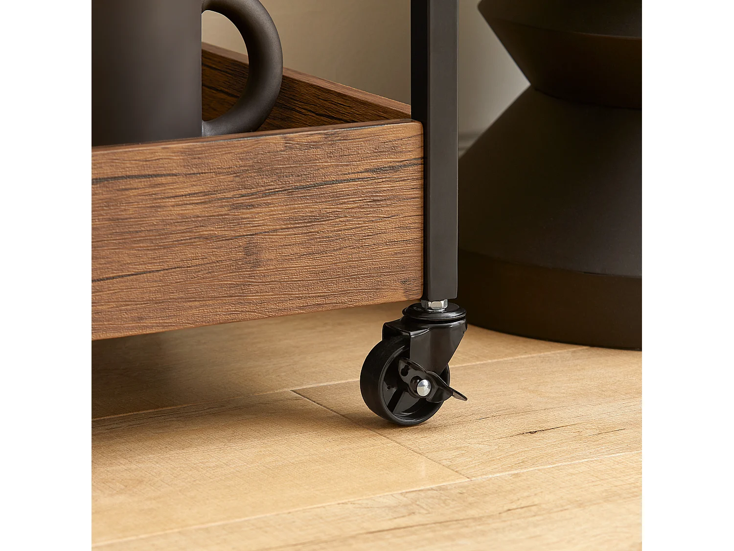 SoBuy SVW19-N Keukentrolley - Opbergtrolley - Trolley met 3 Planken voor Keuken, Eetkamer, Woonkamer - Serveerwagen