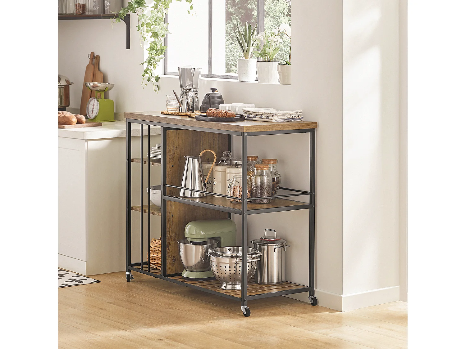 SoBuy armário de cozinha, carrinho de cozinha, carrinho de cozinha com rodas SVW18-F