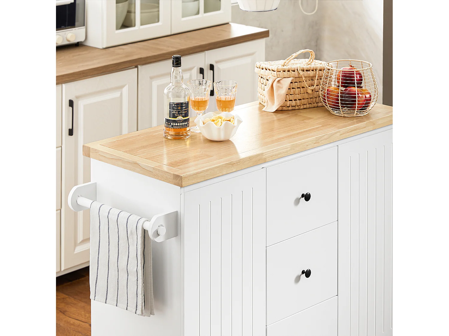 Desserte Roulant Buffet Meuble de Rangement Cuisine, FKW96-WN