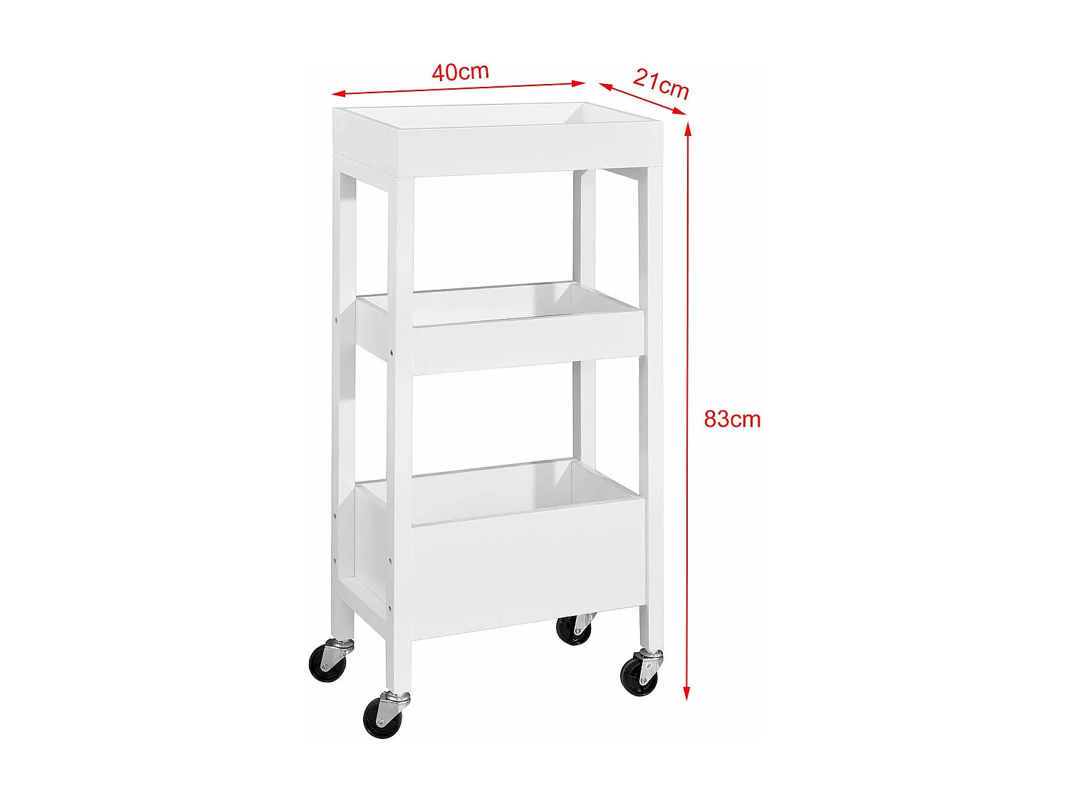 Tour de rangement Desserte Chariot de stockage en bois, FKW49-W