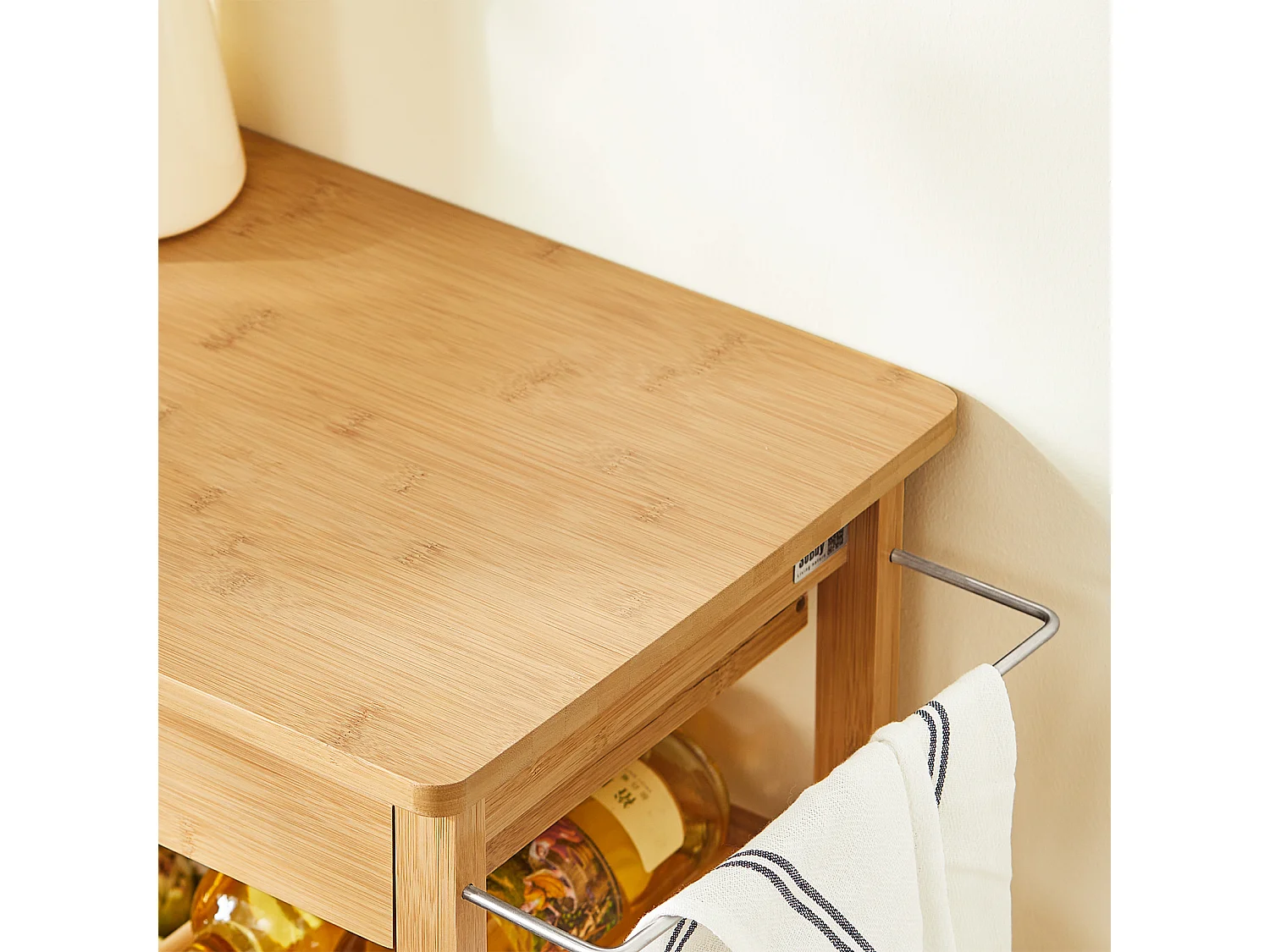 Desserte cuisine Table roulante en Bambou Chariot de cuisine, FKW53-N