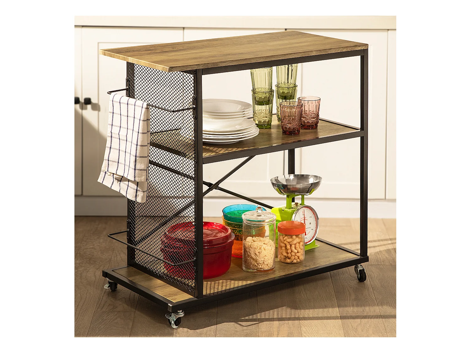 Servierwagen SVW05-N 80x 80 x 40 cm Natur