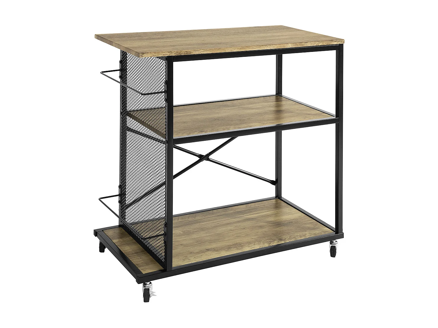 Carrito de Servicio Camarera con Ruedas con Estantes de 3 Niveles 80 x 40 x 80 cm SVW05-N SoBuy ES