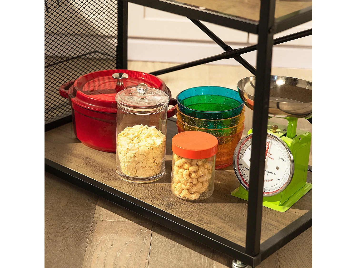 Carrito de Servicio Camarera con Ruedas con Estantes de 3 Niveles 80 x 40 x 80 cm SVW05-N SoBuy ES