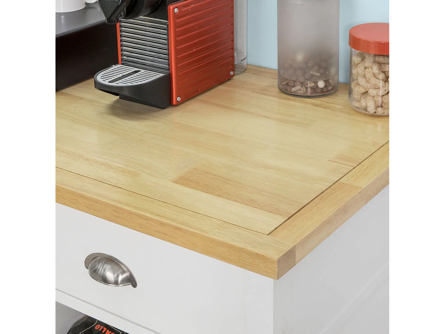 SoBuy FKW62-WN Keukentrolley Serveerwagen Keukenwagen Hout Wit