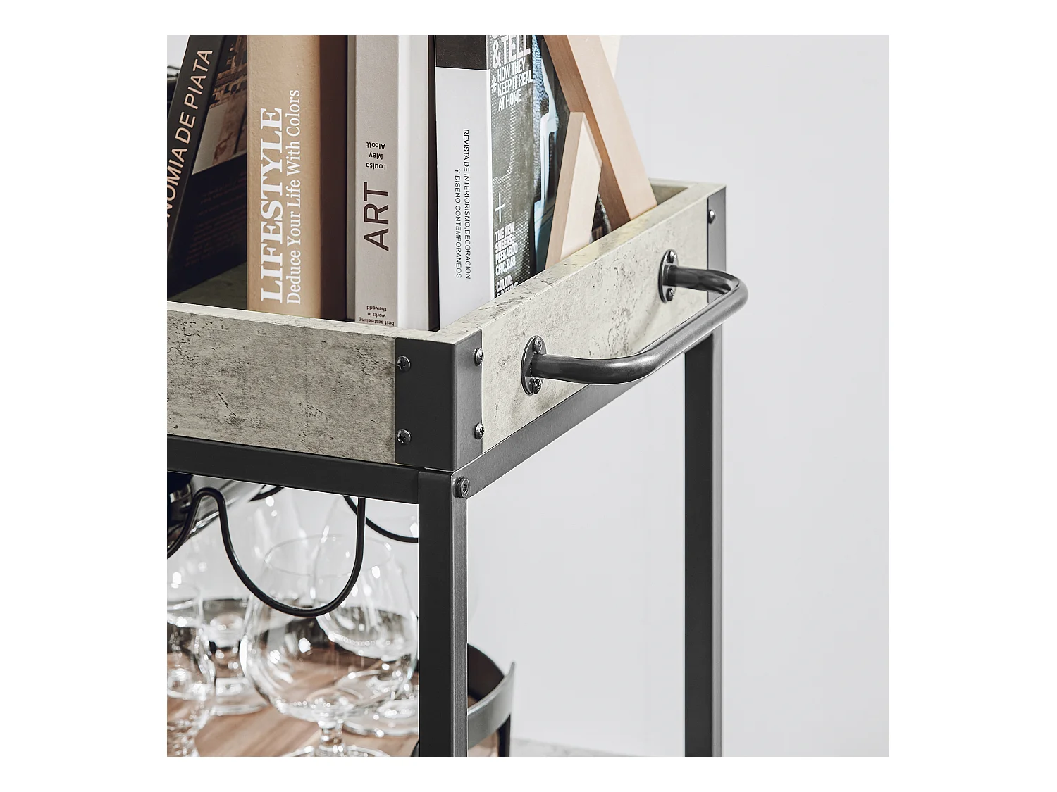 Chariot de Service Desserte à roulettes Chariot Commode Roulant, FKW56-HG