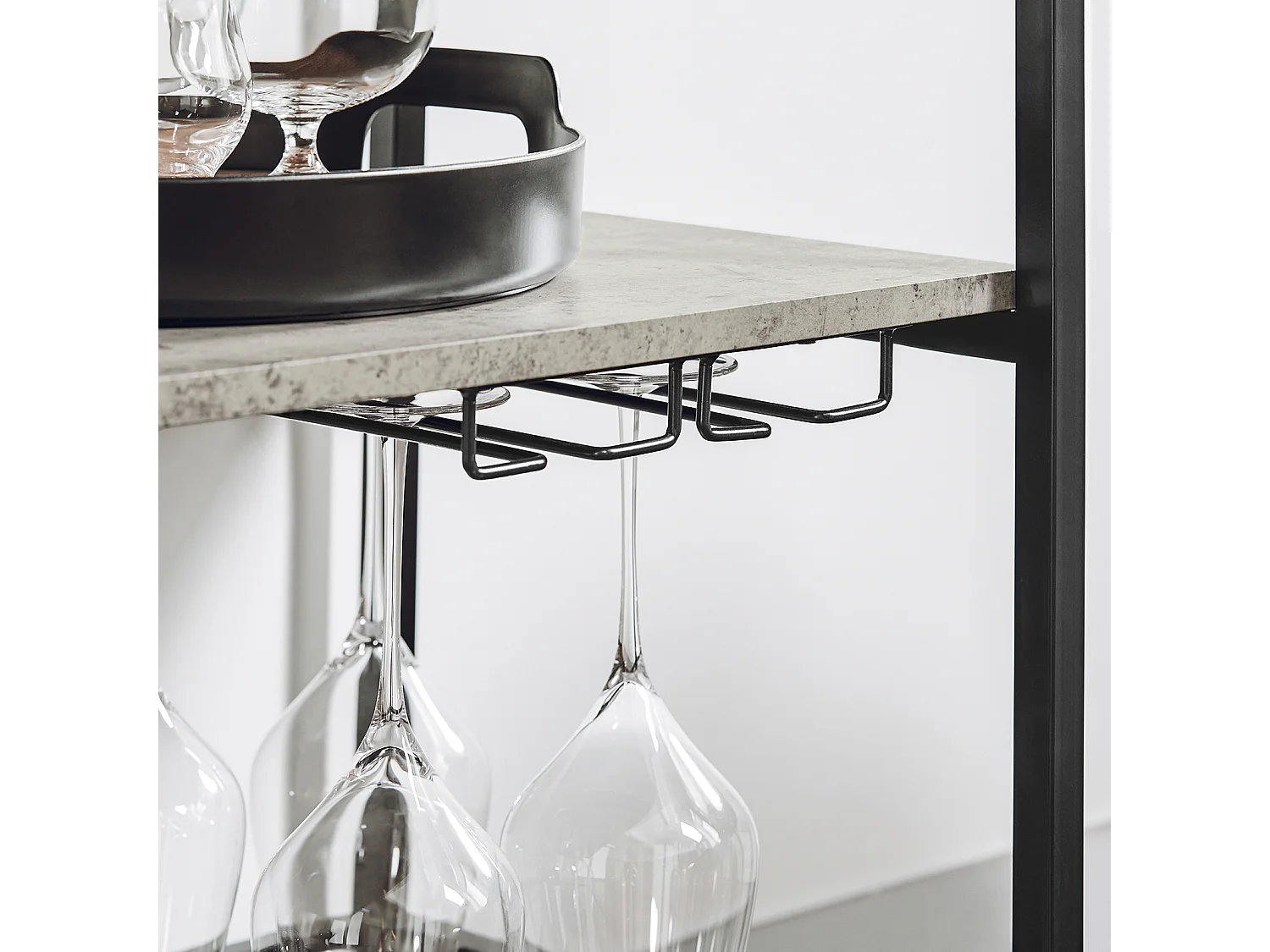 SoBuy FKW56-HG Keukentrolley Trolley met afneembaar dienblad - Keuken - Wijnrek