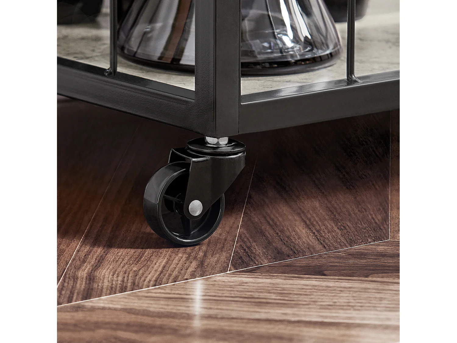 SoBuy FKW56-HG Keukentrolley Trolley met afneembaar dienblad - Keuken - Wijnrek