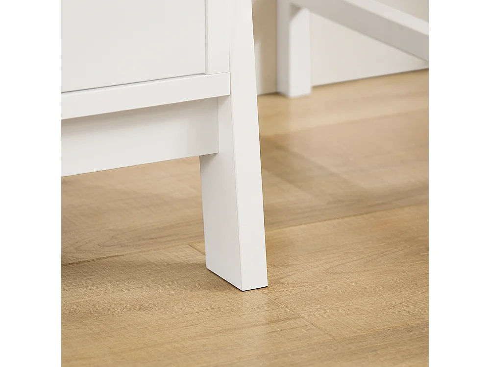 Bibliothèque Étagère style échelle de 4 niveaux et 1 tiroir –Blanc, FRG116-K-W