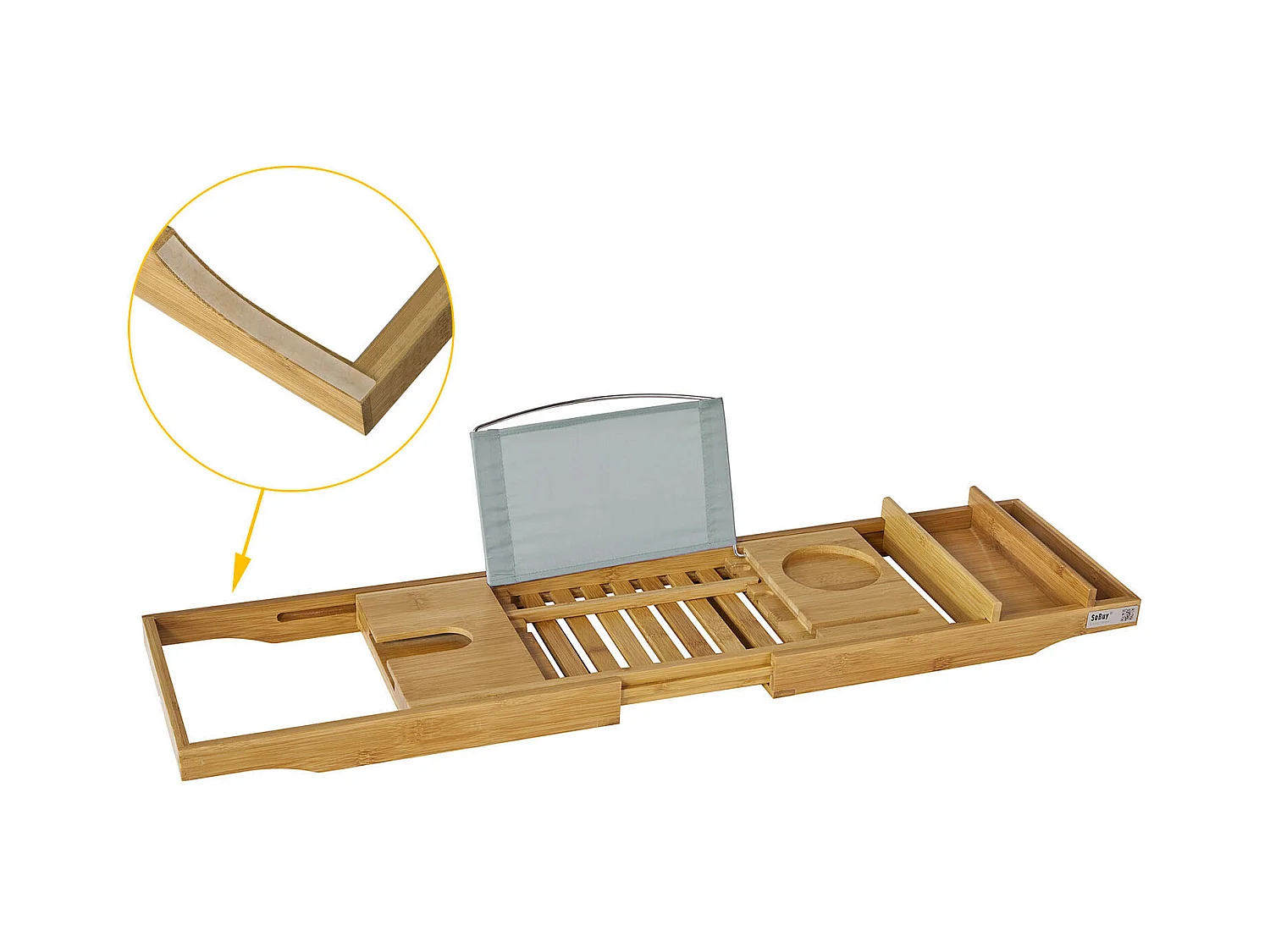 Pont de Baignoire Extensible Serviteur de baignoire en Bambou Support, FRG207-N