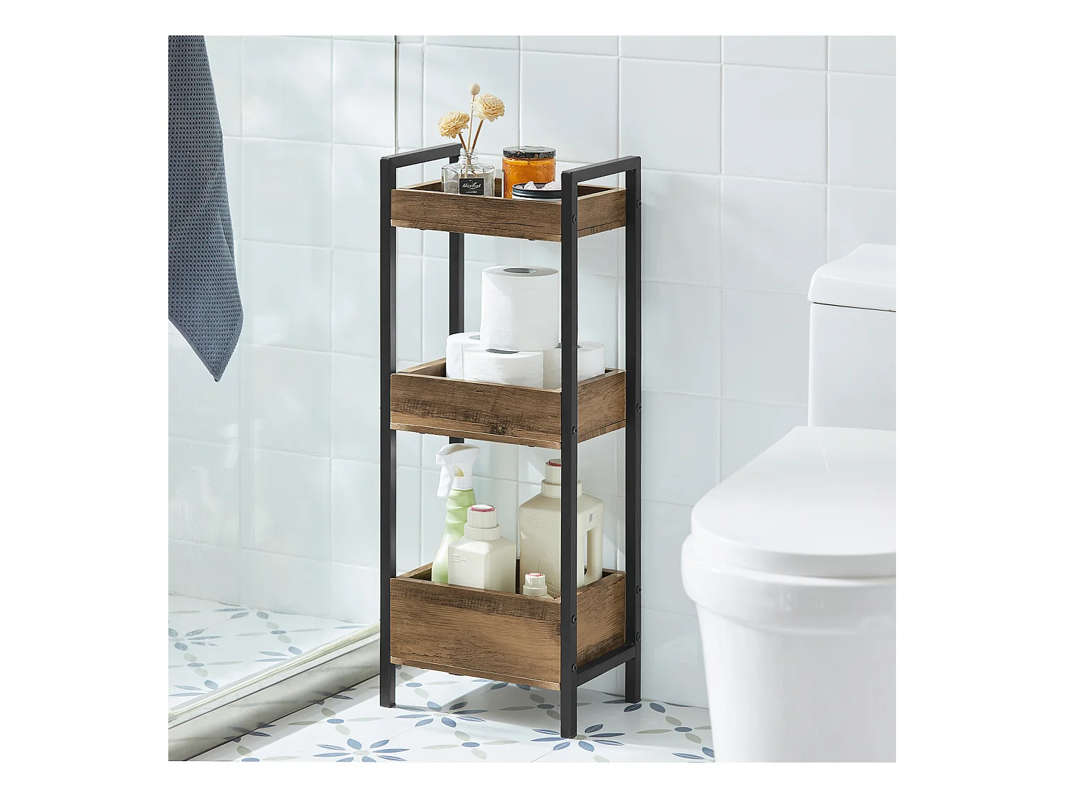 Badregal FRG226-F 28 x 74 x 20 cm Braun