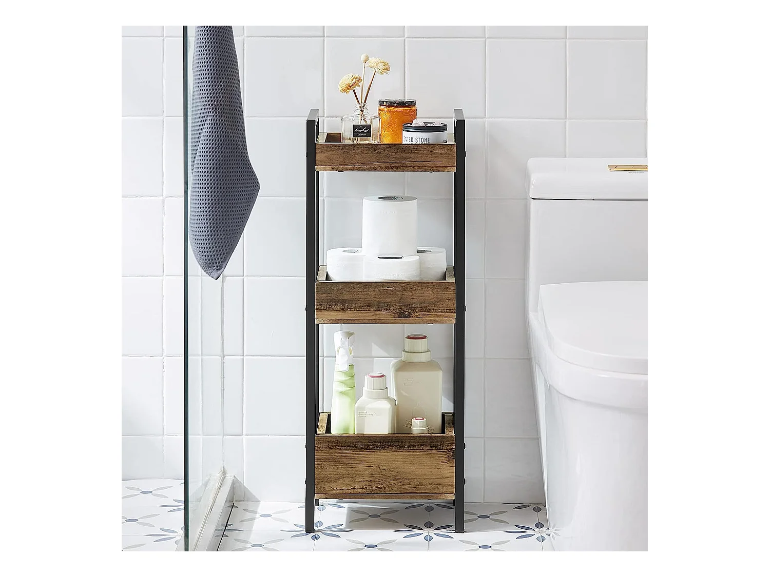 Badregal FRG226-F 28 x 74 x 20 cm Braun