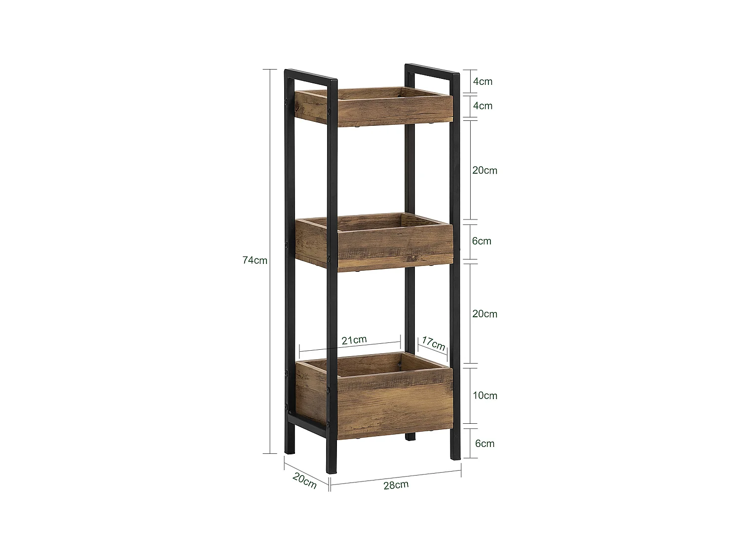 Badregal FRG226-F 28 x 74 x 20 cm Braun