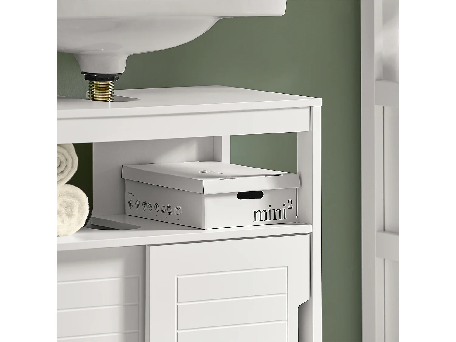 SoBuy FRG128-W Wastafelonderkast Badkamerkast Badkamermeubel - Wit