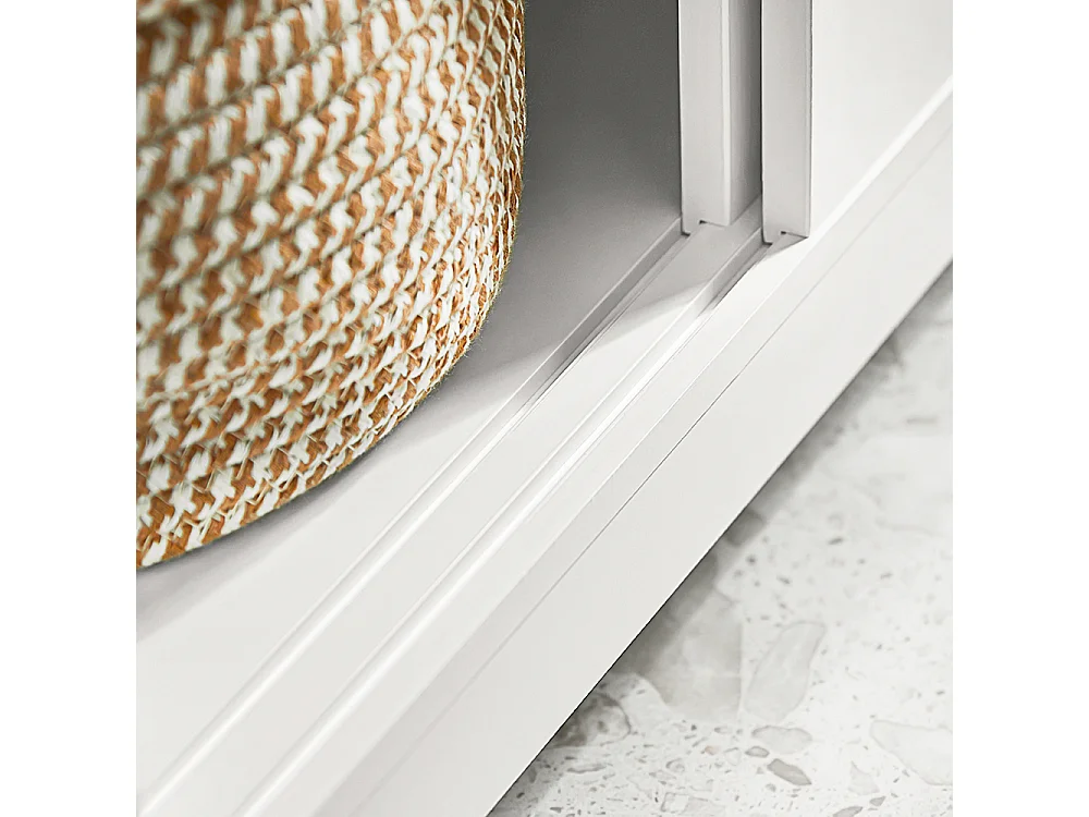 Meuble Sous-Lavabo Meuble de Salle de Bain Vasque - 1 étage et 2 Portes coulissantes, FRG128-W