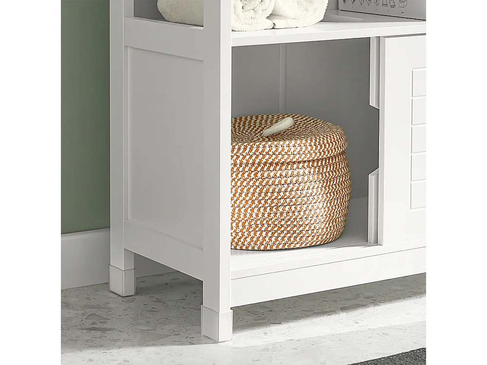 SoBuy FRG128-W Wastafelonderkast Badkamerkast Badkamermeubel - Wit