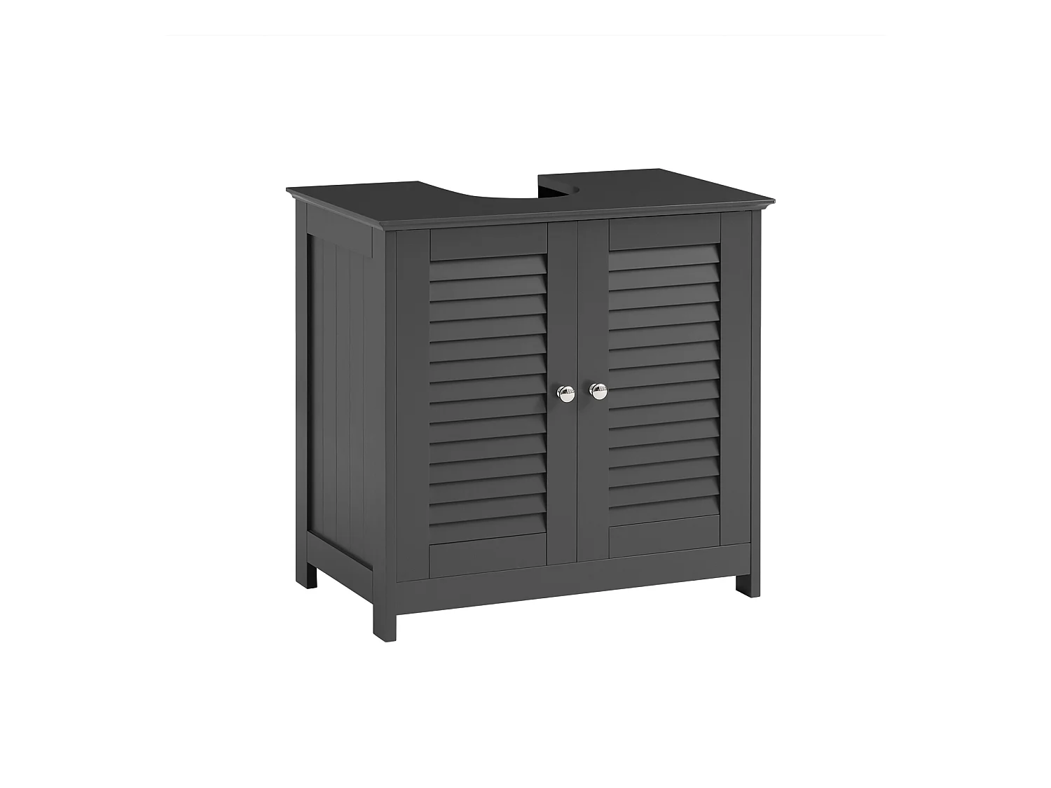 Meuble sous-Lavabo Meuble de Salle de Bain  - 2 Portes et 2 étages à l’intérieur -Gris, FRG237-II-DG