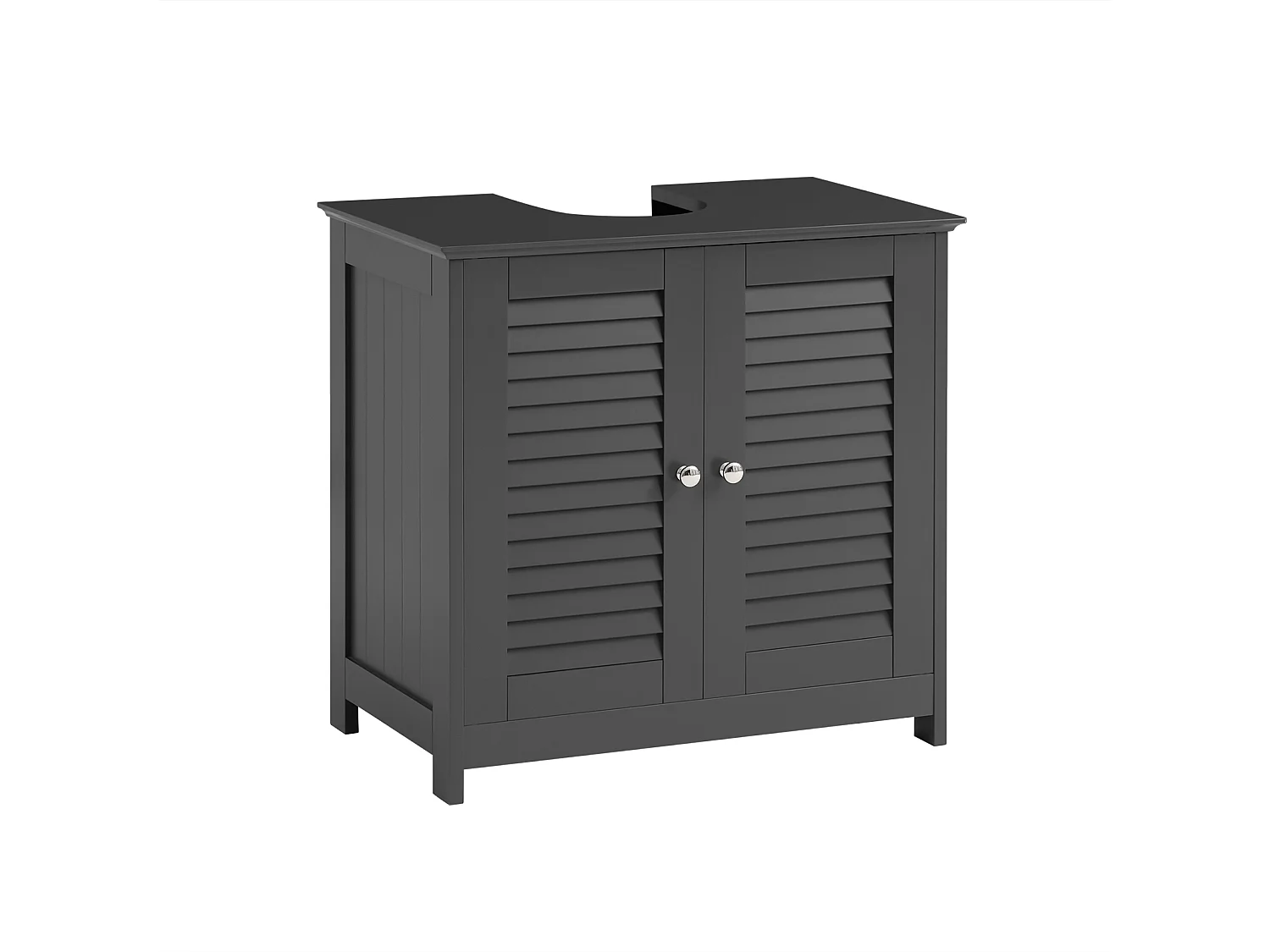 Meuble sous-Lavabo Meuble de Salle de Bain  - 2 Portes et 2 étages à l’intérieur -Gris, FRG237-II-DG