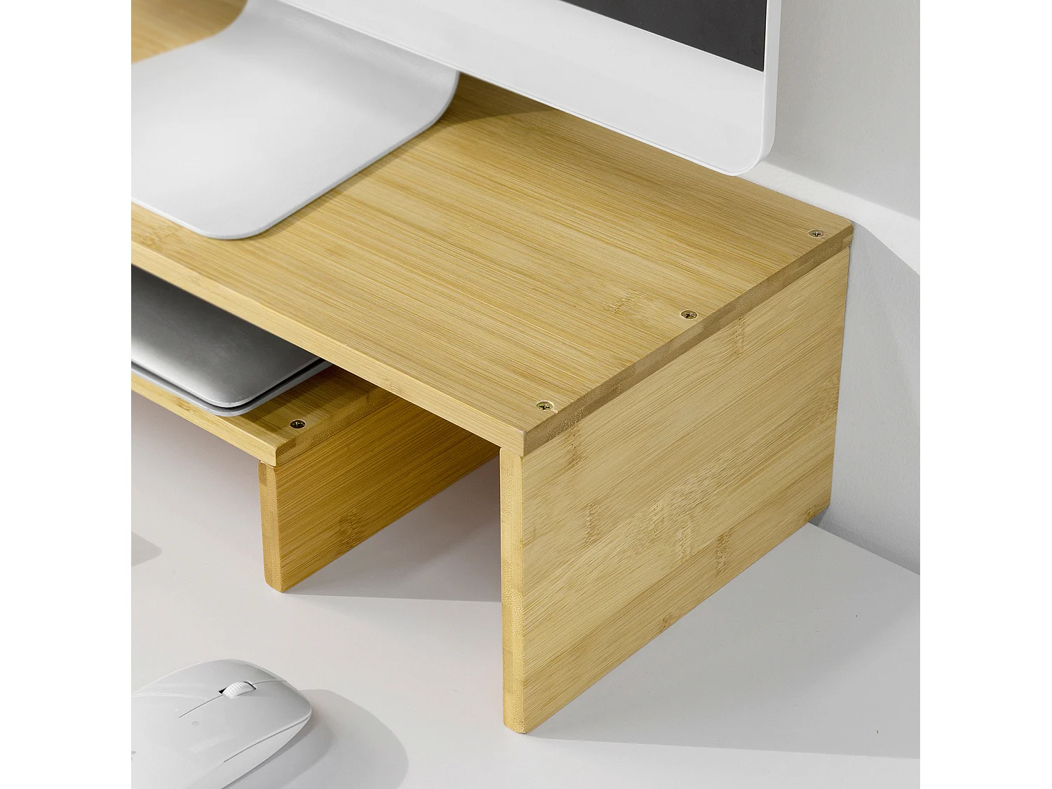 SoBuy Supporto Monitor pc da scrivania per 2 Monitors con Altezze Regolabili supporto monitor scrivania accessori scrivania BBF07-N