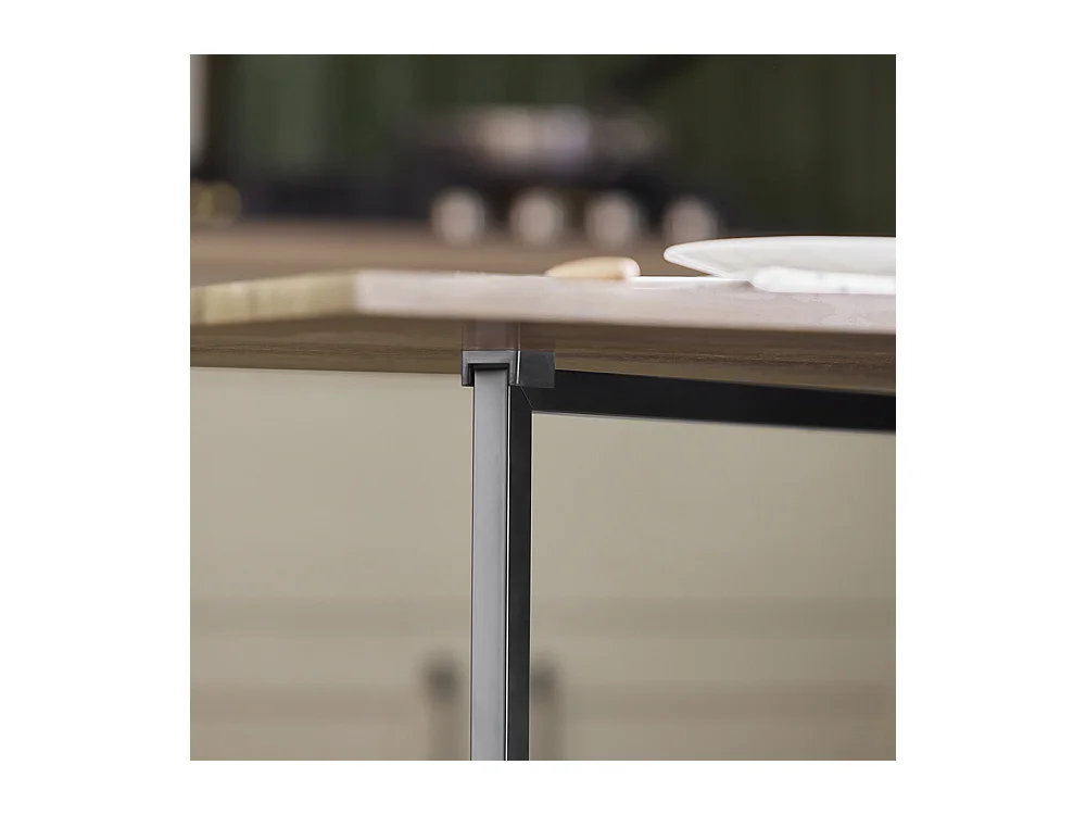 Table Pliante avec 2 Abattants et 3 étagères de Rangement, Table de Cuisine Rabattable, FWT62-N