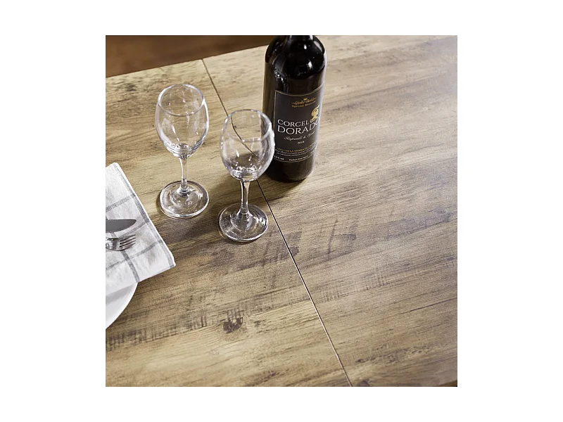 Table Pliante avec 2 Abattants et 3 étagères de Rangement, Table de Cuisine Rabattable, FWT62-N