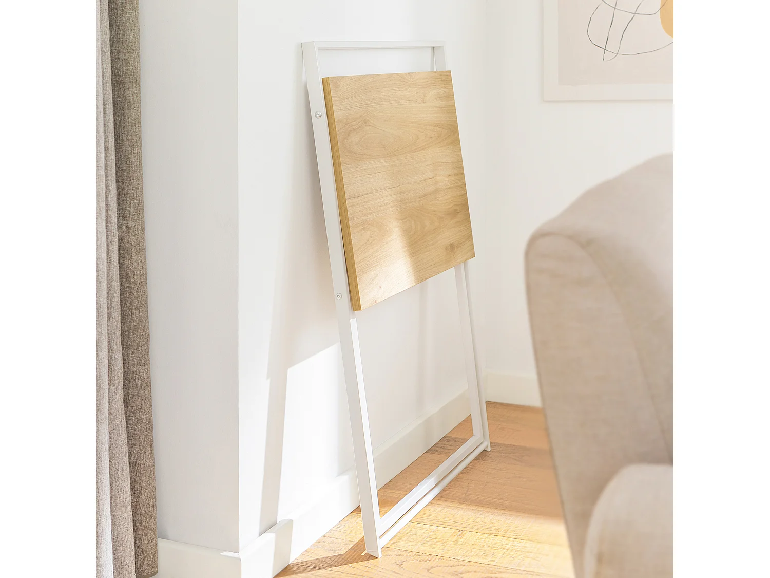 SoBuy Tavolino Pieghevole Tavoli Pieghevoli da Interno Tavolo Pieghevole Salvaspazio Scrivania Piccola Bianco FWT88-WN