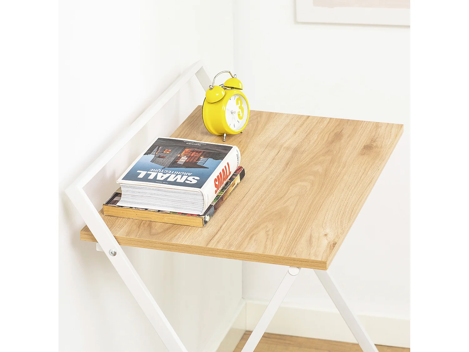 SoBuy FWT88-WN Opvouwbaar bureau voor kleine ruimte, computerbureau Studietafel Draagbaar thuisbureau, woonkamer