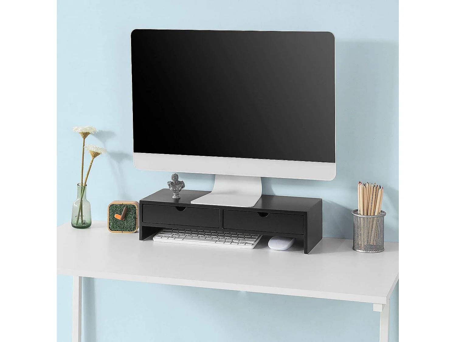 Monitorständer BBF02-SCH 47 x 11 x 18 cm Schwarz