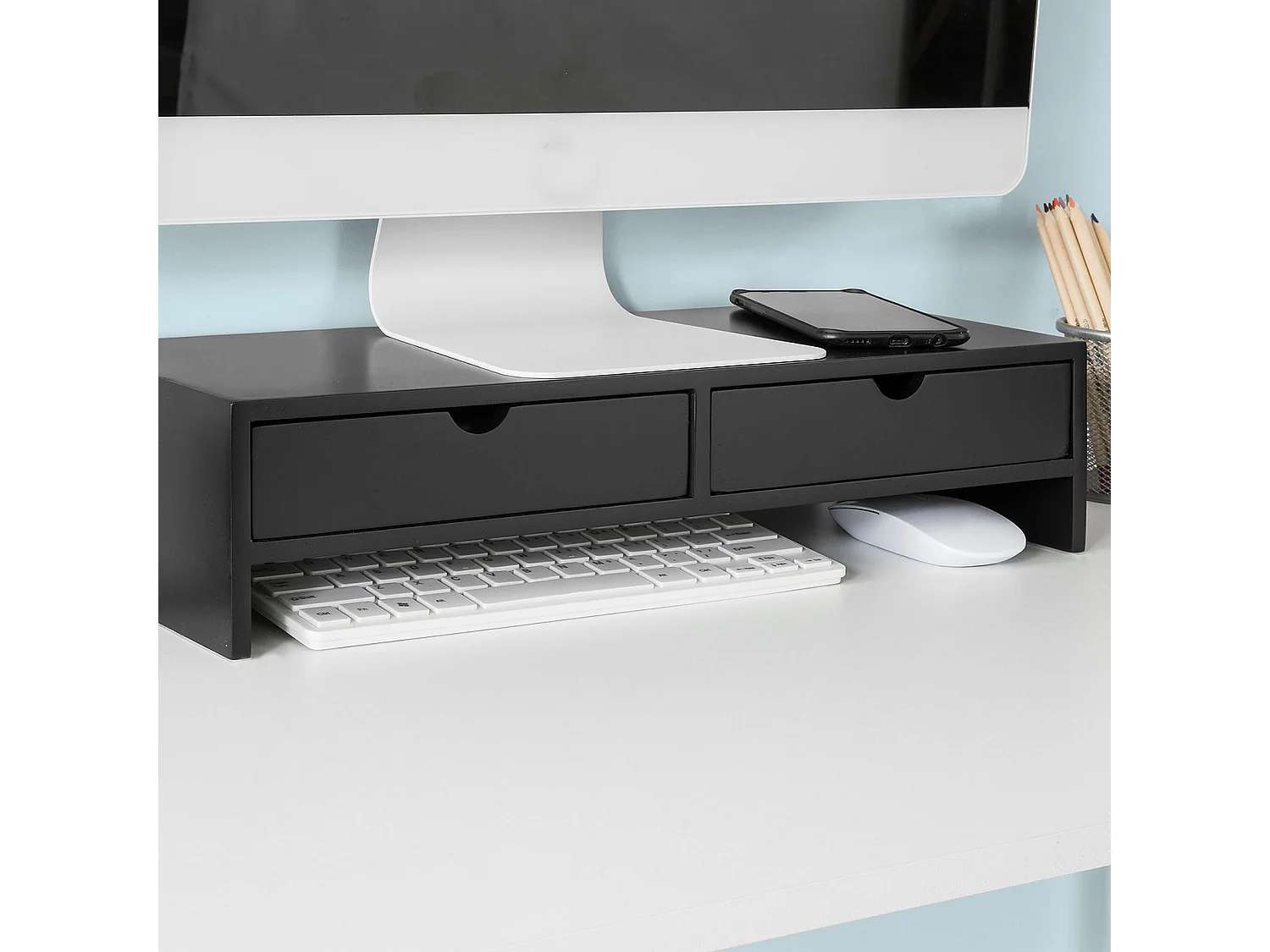 Monitorständer BBF02-SCH 47 x 11 x 18 cm Schwarz