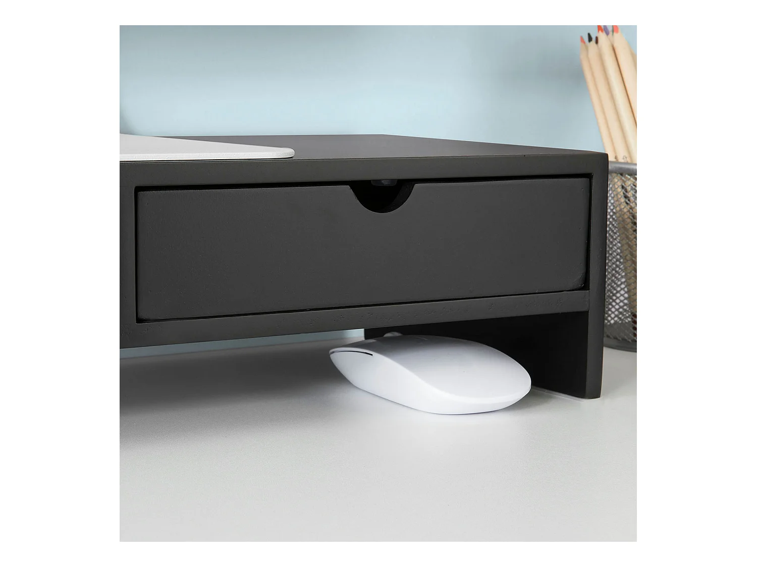 SoBuy BBF02-Sch Monitorstandaard Computerstandaard Bureau-organizer