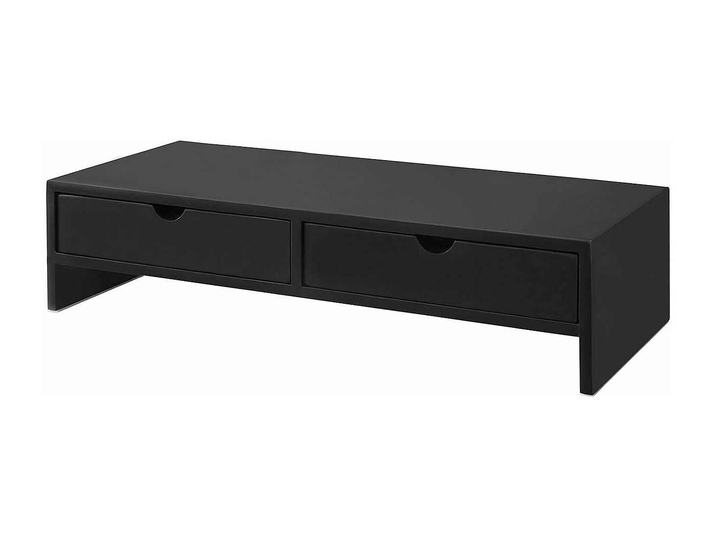 Support De Moniteur Bureau Réhausseur - 37x28x11,5 Cm, Noir, HIPS Et Métal - Pour Meilleure Posture Et Rangement