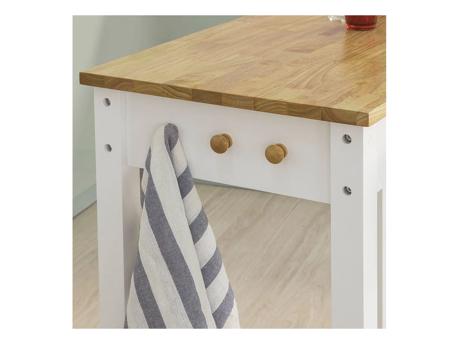 SoBuy FWT50-WN Stolik barowy i dwa hokery