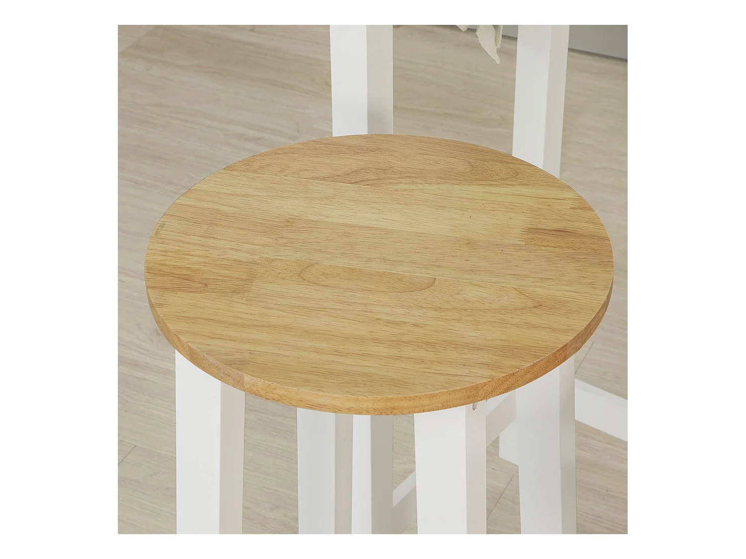 SoBuy Consola Bar Mesa alta com 2 bancos Península de cozinha móvel Tampo em madeira Hevea A107 cm, FWT50-WN