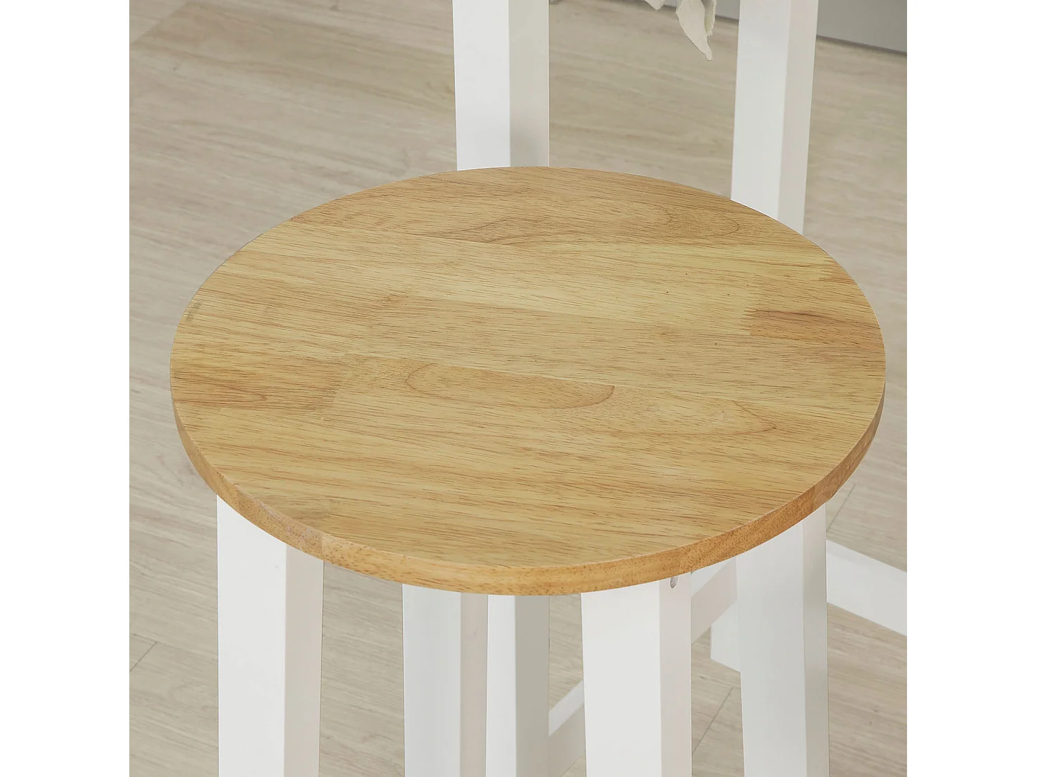 SoBuy Consola Bar Mesa alta com 2 bancos Península de cozinha móvel Tampo em madeira Hevea A107 cm, FWT50-WN