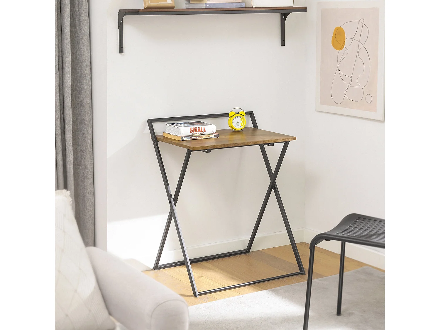 Bureau Pliant pour Petits Espaces, Bureau d'Ordinateur Table d’Etude Bureau Portable,FWT88-F