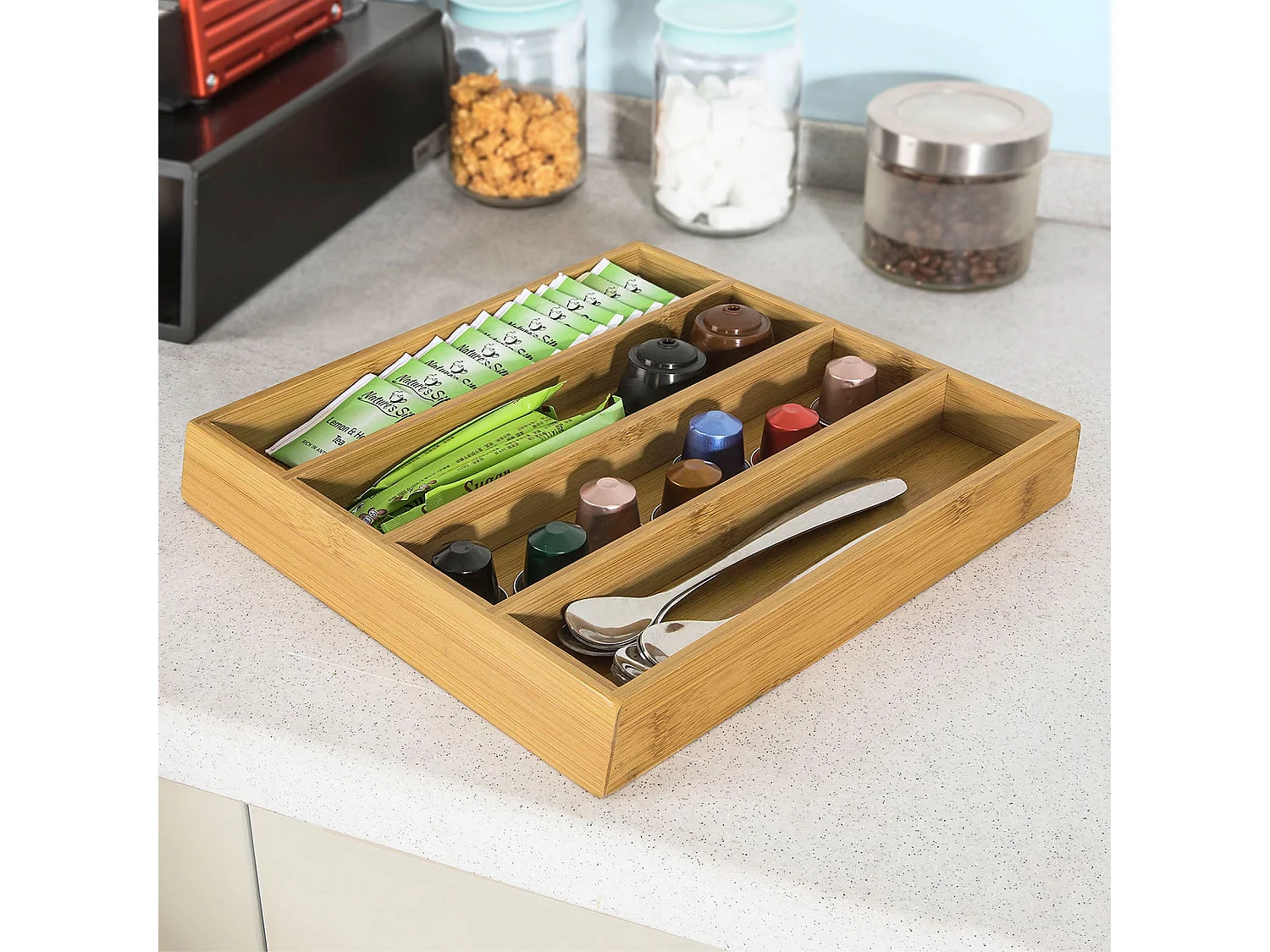 Boîte de Rangement à Tiroir pour Capsules de Thé et café Boîte à Capsules de Café, FRG280-Sch