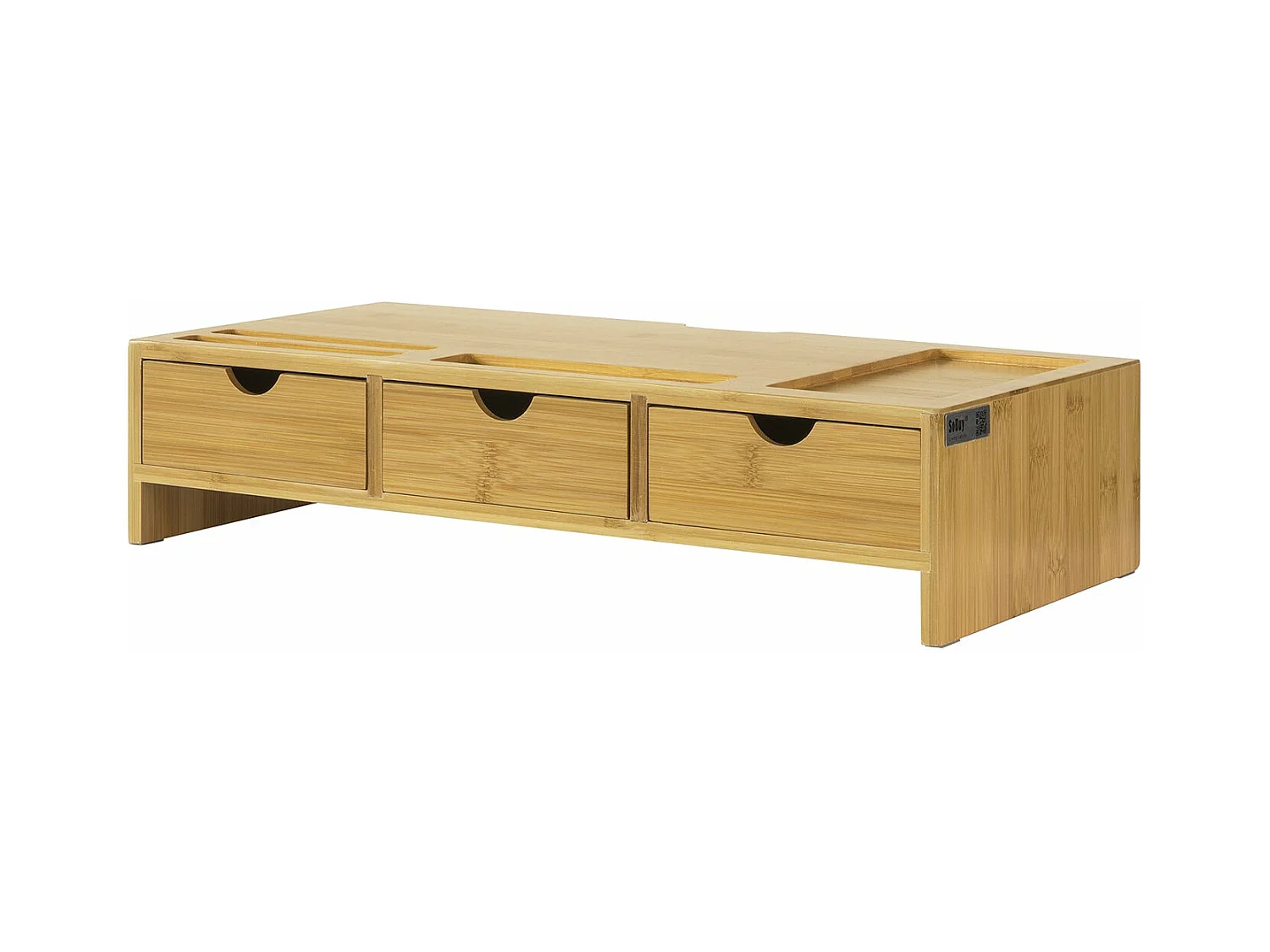 Podstawka pod monitor z szufladami w bambusie BBF03-N