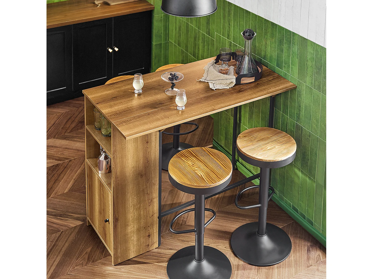 Table de Bar, Table Haute de Bar, Table de Cuisine, Table à Manger, Mange-Debout, FWT98-PF